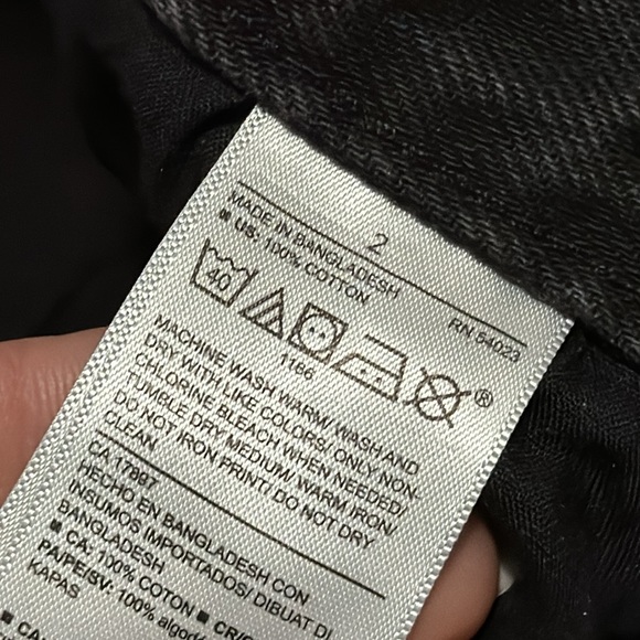 Old Navy Slouchy Straight-2-High Rise-Black-Button Fly-Vintage Wash - Picture 14 of 16